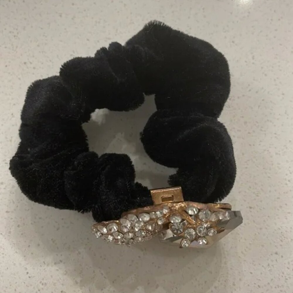 Velvet Scrunchy with Diamonds and Crystal - Picture 6 of 9